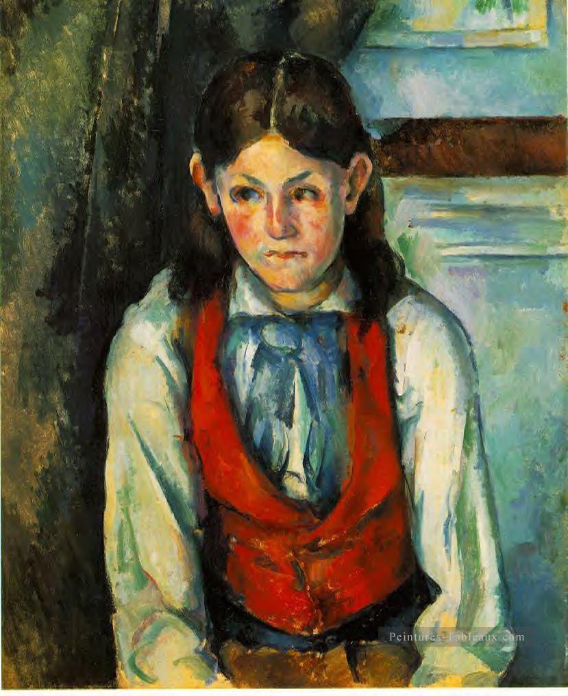 Garçon dans un gilet rouge 4 Paul Cézanne Peintures à l'huile